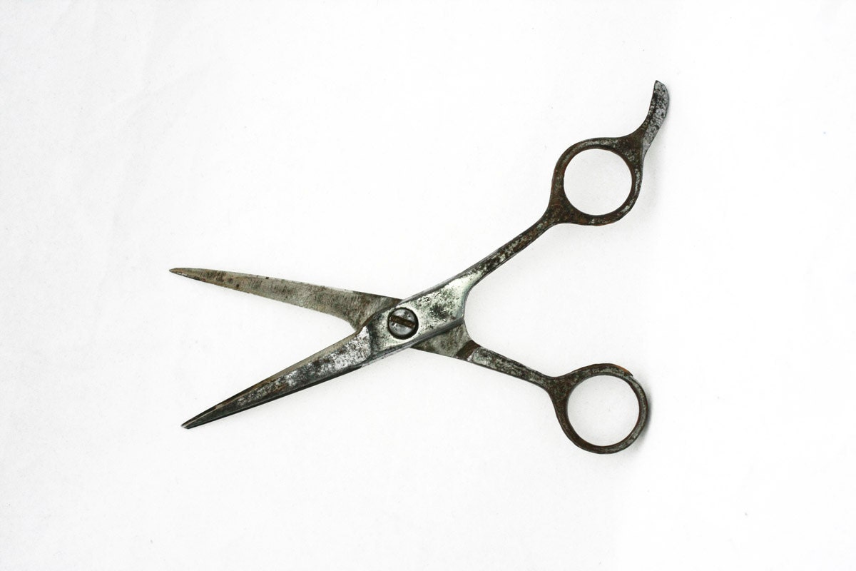 Vintage Rusted Scissors, Vintage Tools, Sewing Supplies, Black and white, Gift for her, ohtteam - RaffaelloVintage