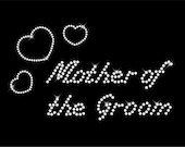 Mother of the groom design in clear rhinestones.