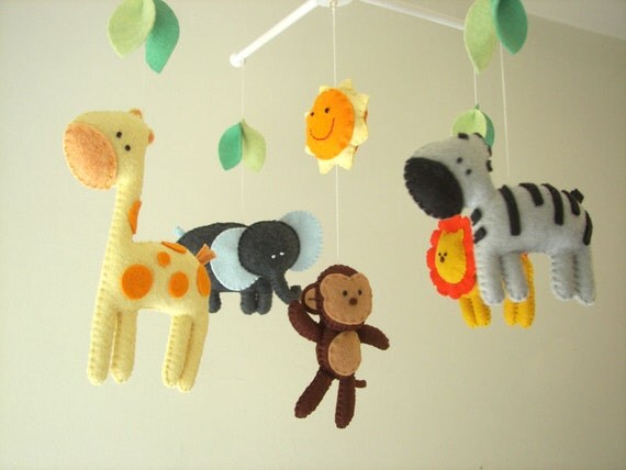 Baby mobile safari mobile animal mobile felt mobile by Feltnjoy