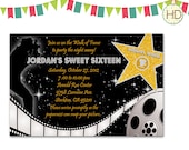 Hollywood Star, Movie Film Strip, Red Carpet Invitation, Hollywood Party, Red Carpet Birthday Party, Hollywood Invitation