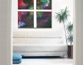 Free Shipping Colors Small Abstract Original Palette Knife Modern Contemporary Painting 19x14inch