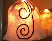 black and white bell shaped hanging lamp
