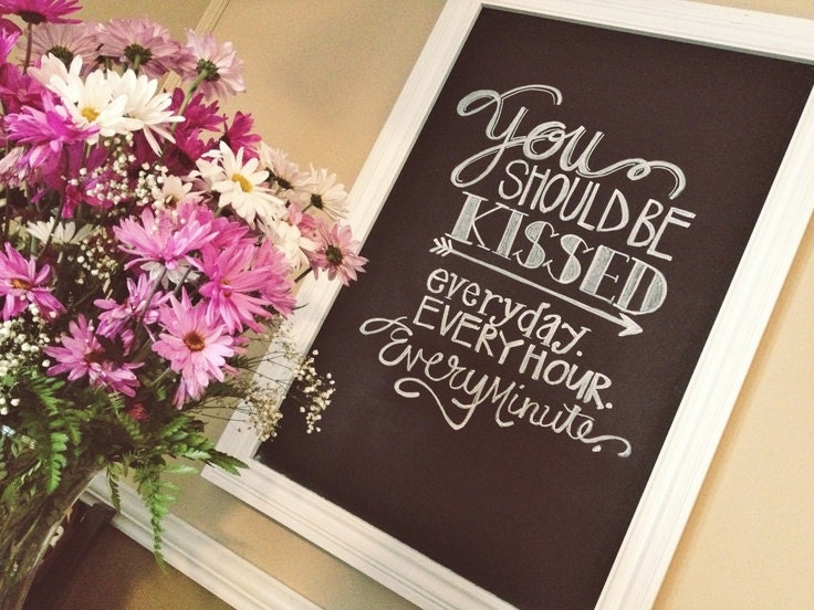 8x10 Digital File - Chalkboard Print - You Should Be Kissed