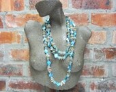 African Beaded Necklace,Recycled Glass Beads, Resin Beads, Shell Beads Ethnic, Handmade, Chunky, Wooden Beads,
