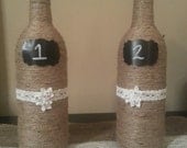 SALE Jute Wrapped Wine Bottle Table Numbers