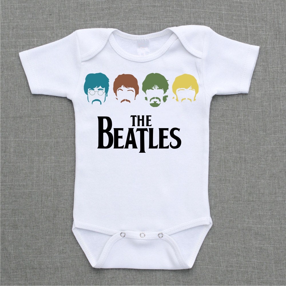 The Beatles Paul Mccartney John Lennon Ringo Starr George Harrison Onesie Baby Bodysuit or Shirt cute funny baby gift under 25