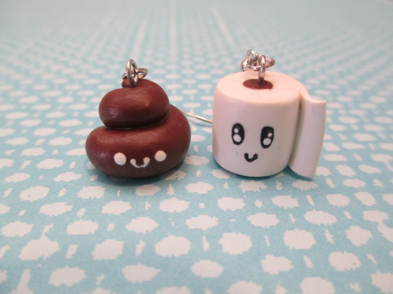Poop and Toilet Paper Earrings