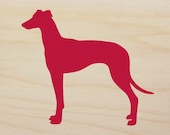 Greyhound Art Block - Hand-Cut Dog Silhouette on 6" x 6" Framed Wood Block