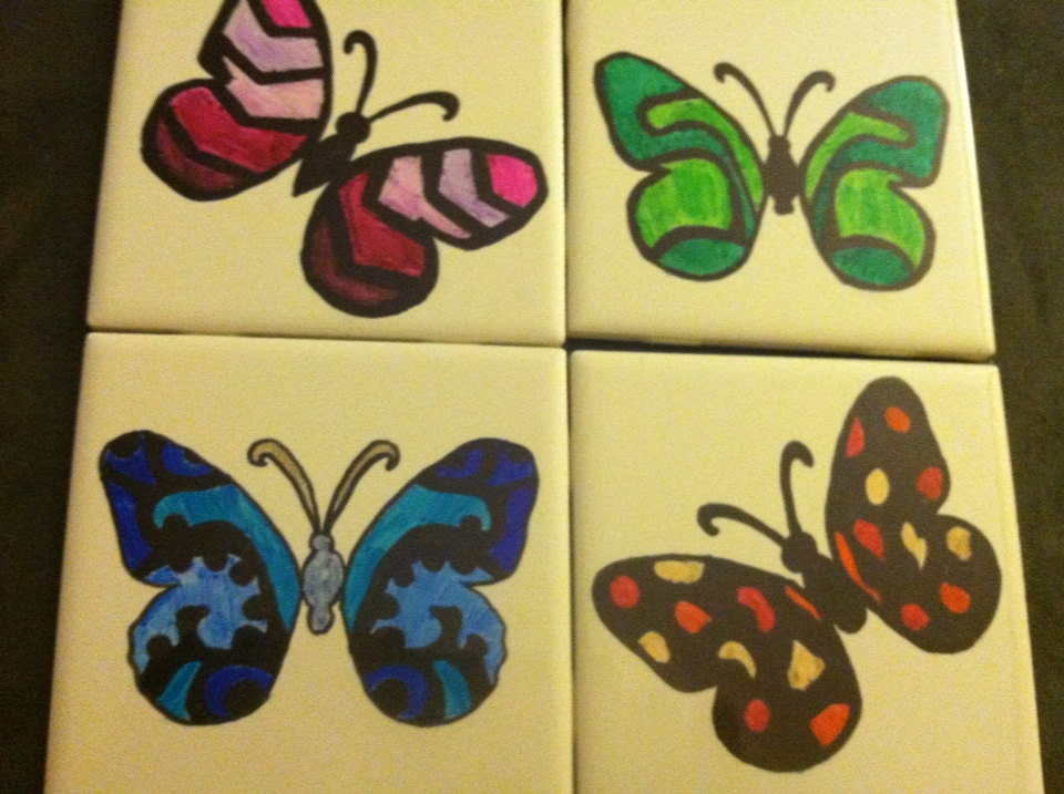 Ceramic Butterfly Coasters