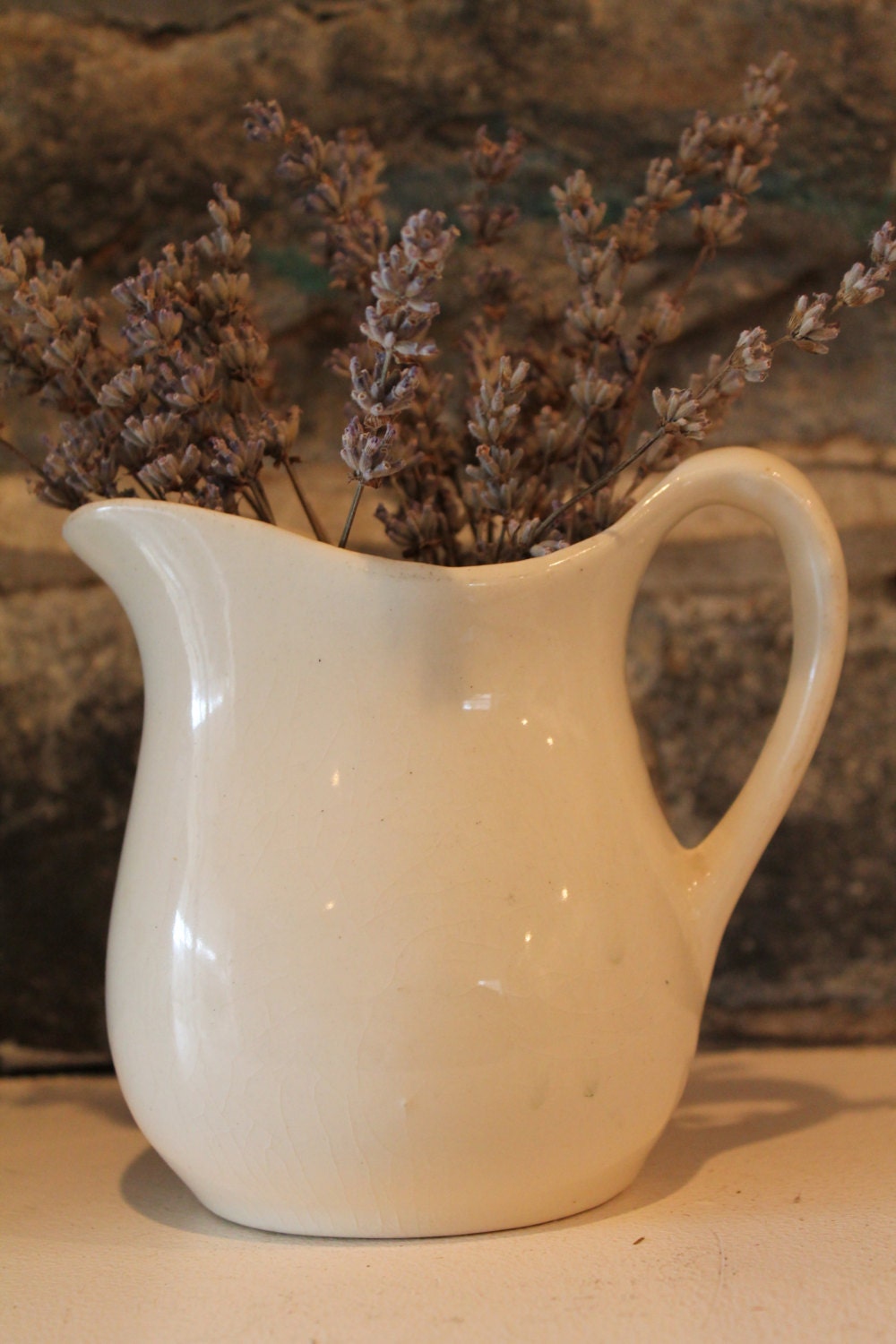 Small Pitcher - Flower Vase, Country, Rustic Kitchen Decor, Utensil Holder