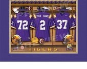 Personalized LSU Tigers Football Locker Room Framed Print - Louisiana State University - NCAA-LRP