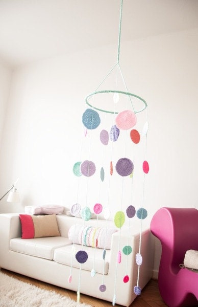 colorful mobile circles neon baby