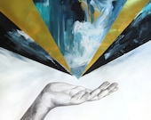 Let it Come - Original Illustration - Pencil Drawing - Acrylic Painting - Abstract Art - Metallic - Gold - Modern Art