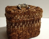 Handwoven Basket, Cedar Bark, Primitive, Home Decor, OOAK, House Warming Gift