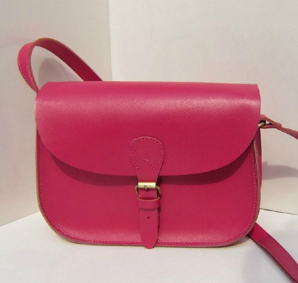 Pink-red Handmade cow leather tote/man's bag/shoulder bag/briefcase/messenger bag/leather bag/handmade bag/