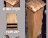 Large Cedar Bat House Shelter Box & SHAKER SHINGLED ROOF great mosquito insect control