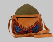 Ladies Leather Purse (10 Inch)/ Gypsy Style / Messenger Bag / Satchel / Small Travel Pouch/ Camera Case/ Handmade/ Shoulder Bag