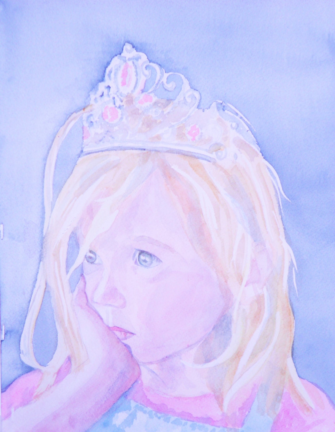 Custom Commission Watercolor Portrait of your Child. 10X14 or larger