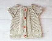 Ligth Grey Baby Girl Knitted Vest, Knit Baby Vest, Baby Vest, Handmade Baby Vest, READY TO SHIP, Made to Order - MissAmellie