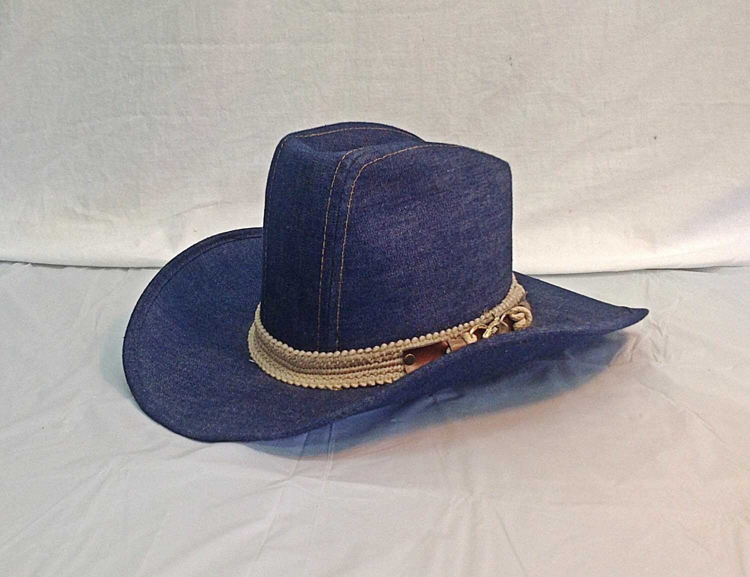 Items similar to Denim Cowboy Hat Vintage 1970s Sears Western Style on Etsy