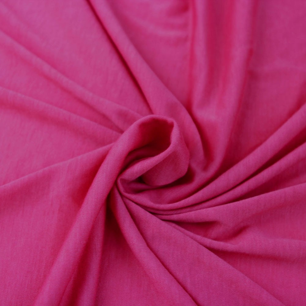 Hot Pink JERSEY KNIT Fabric Dress Fabric Hot Pink Designer Polyester Rayon Stretch Jersey Knit Fabric by the Yard