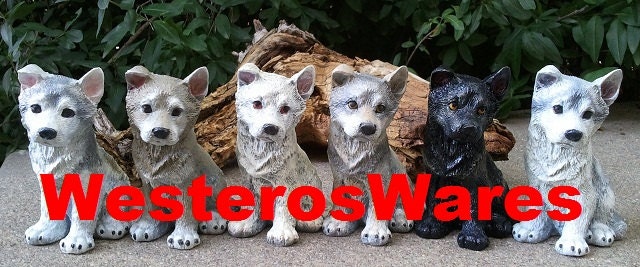Game of Thrones Inspired Stark Direwolves Lady, Nymeria, Grey Wind, Ghost, Summer, Shaggy Dog  Direwolf Dire Wolf Dire Wolves