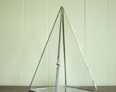 stained glass hinged terrarium, pyramid shaped,  eco-friendly recycled glass- great for ferns and moss