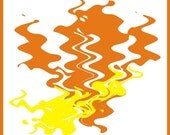 Contemporary Coasters, Home Decor, Cork, Orange and Yellow Design