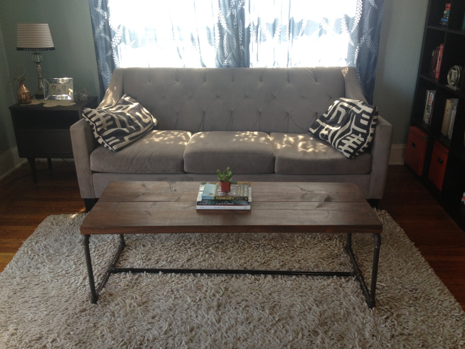 Wood and Metal Pipe Industrial Coffee Table