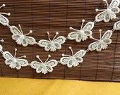 1 Yard White Vintage Venise Butterfly Lace Trim Graceful Trim 4.5cm wide