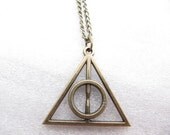SALE -Harry Potter - Luna Lovegood The Deathly Hallows necklace with charm chain jewelry