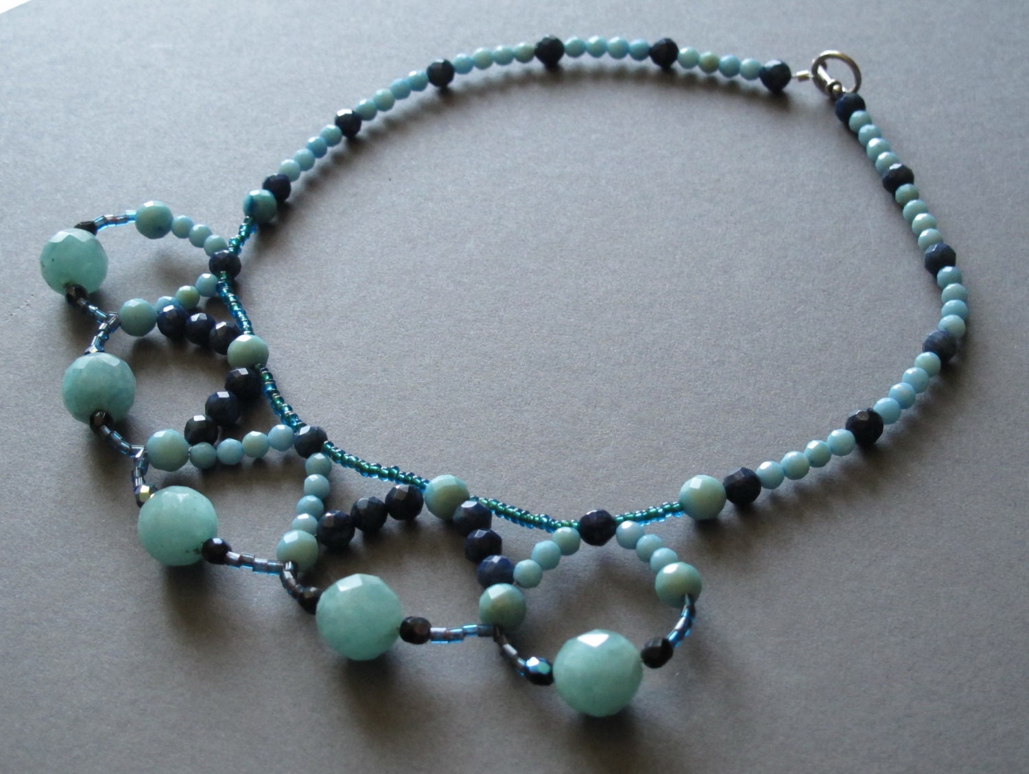 Necklace--"Blue Lace"--semi precious stones