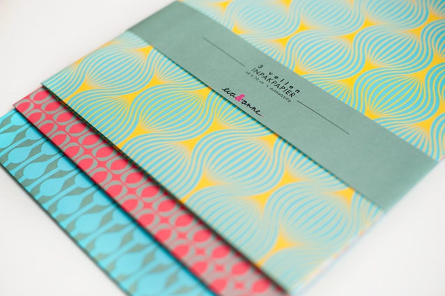 Double Sided Wrapping Paper, mixed pack, 3 sheets