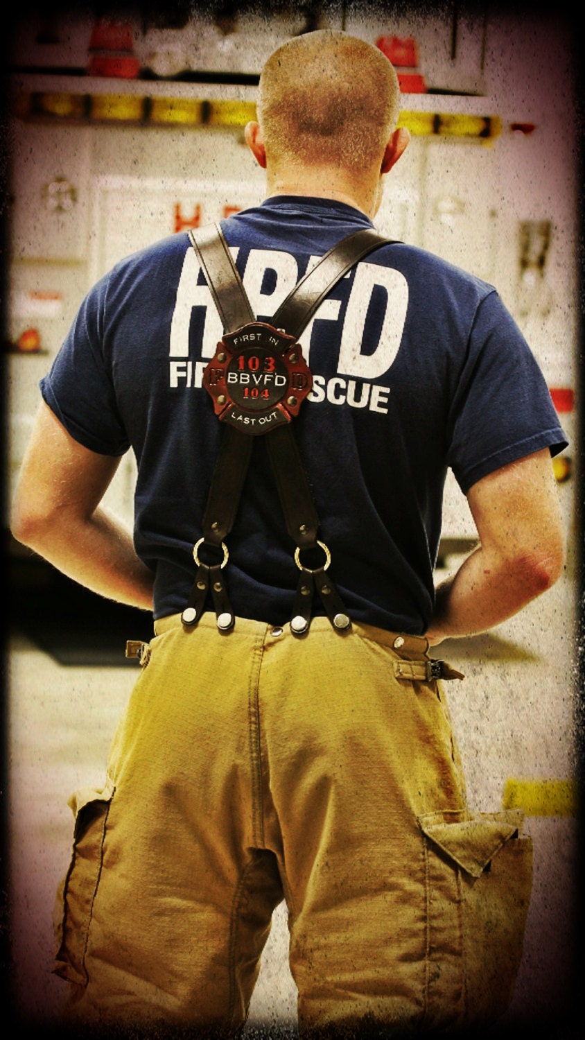 Items similar to Custom Firefighter Suspenders on Etsy
