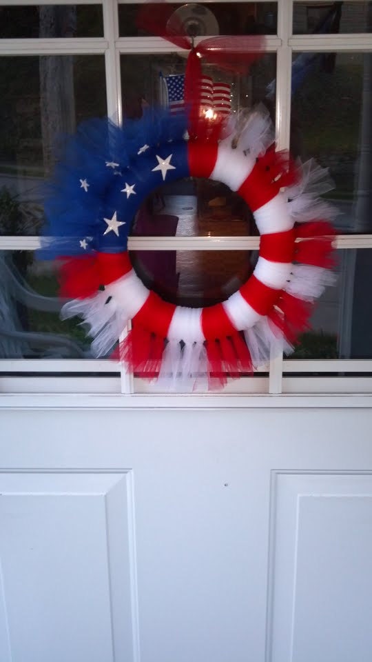 Patriotic Red White & Blue Tutu Wreath