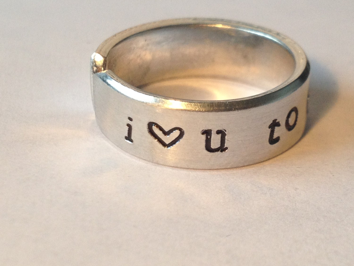 I Love You To The Moon and Back - Adjustable Aluminum Cuff Ring