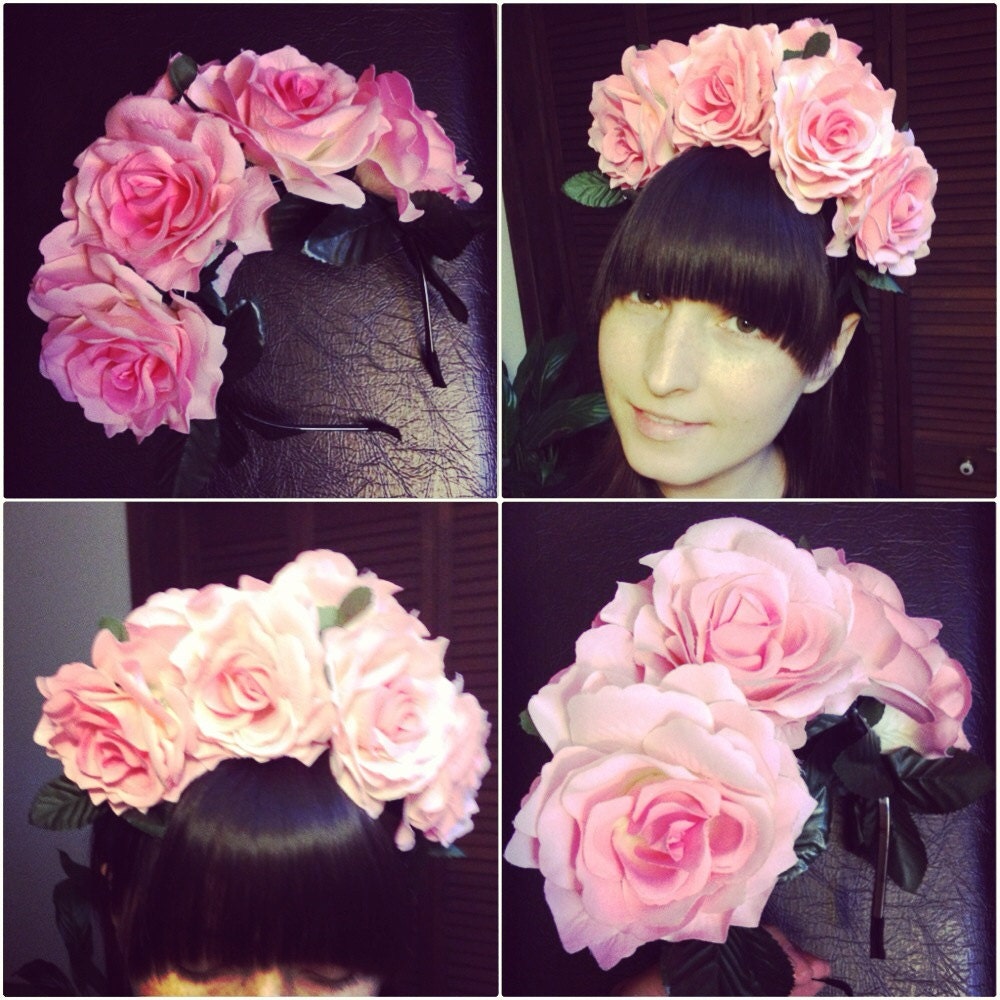Light pink rose flower crown