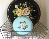 Vintage French Wire Basket Dish Drainer Shabby Paris Flea Market Home Decor Cottage Chic Original Patina Farmhouse Antique Metal Dish Rack