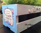 Crate Planter Centerpiece Mail Paris France Shabby Chic Cottage French Perfume Label Provincial Vintage Handmade Farmhouse