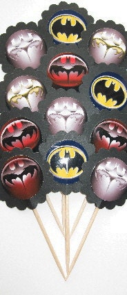 Batman Symbols  Cupcake Toppers/Party Picks (item 146)