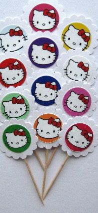 Hello Kitty Cupcake Toppers/Party Picks (item 44)