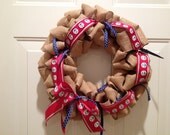 Burlap Nautical Ribbon Wreath