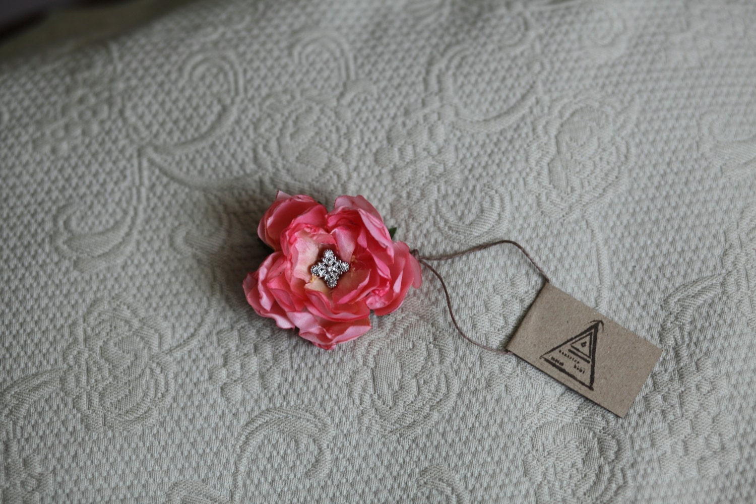 Rustic Chic Pink Rose with antiqued Floral hair accessories, Flower clip, Bridal hair, Wedding hair clip, floral woodland, boho head piece -