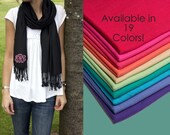 Monogrammed Pashmina style wrap--Scarf--Shawl