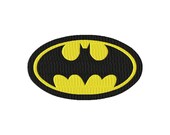 INSTANT DOWNLOAD Super Hero Batman Logo Machine Embroidery Design Includes Both Applique and Filled Stitch