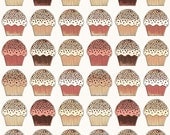 Muffins Drawing - 8.3x11.7" (A4) Digital Art Print on Satin Paper, Giclee Wall Decor, Kitchen, Poster, Pens, Crayons, Pencils