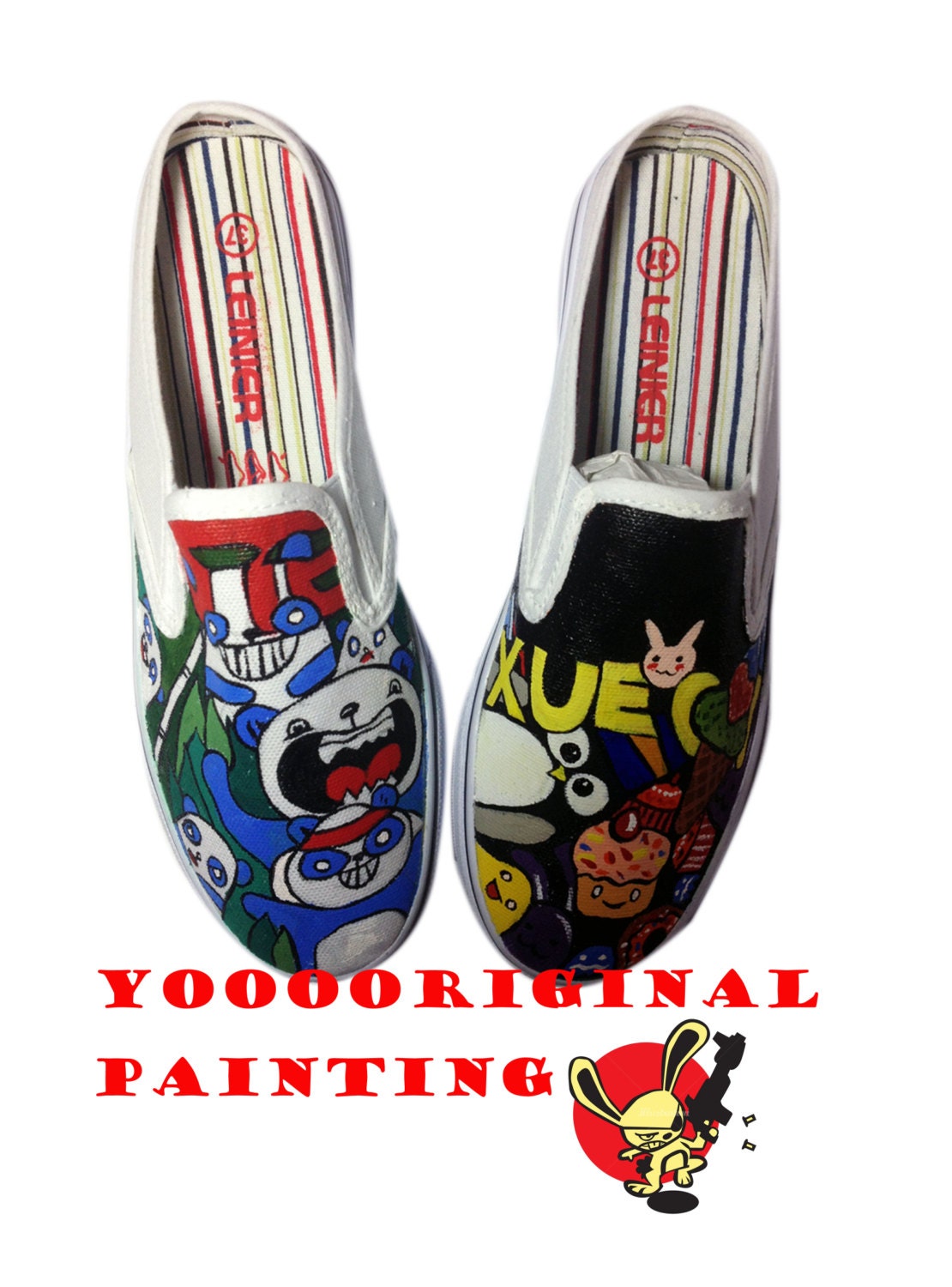 Hand -painted shoes canvas shoes custom shoes summer shoes gift shoes cute panda shoes
