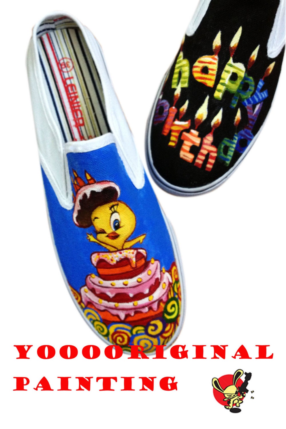 Hand-painted shoes birthday gift shoes canvas shoes  cute tweety bird shoes custom shoes