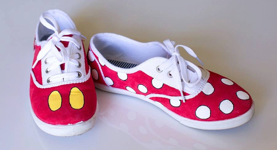 Disney Mickey and Minnie Hand Painted Shoes