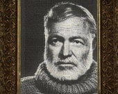 Ernest Hemingway Portrait on Antique Dictionary Page, art print, Wall Decor, Wall Art Mixed Media Collage